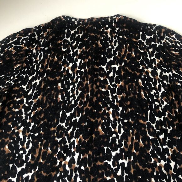 Talbots Petites Medium Womens Long Sleeve Cardigan Sweater Leopard Print - Picture 6 of 8